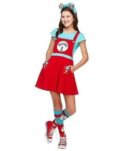 Tween Thing 1 And 2 Jumper Dress Costume - Dr. Seuss