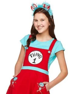 Tween Thing 1 And 2 Jumper Dress Costume - Dr. Seuss 7 Tween Thing 1 And 2 Jumper Dress Costume - Dr. Seuss -Chic Halloween Costumes 01369214 c