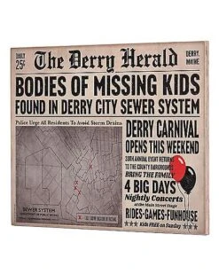 Derry Herald Newspaper Sign - It 7 Derry Herald Newspaper Sign - It -Chic Halloween Costumes 01455948 c