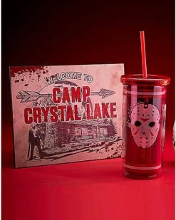 Jason Voorhees Jersey Cup With Straw 20 Oz. - Friday The 13th -Chic Halloween Costumes 01497197 c