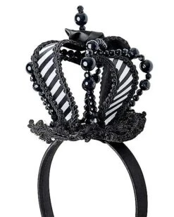 Black And White Mini Queen Crown Headband -Chic Halloween Costumes 01503283 c