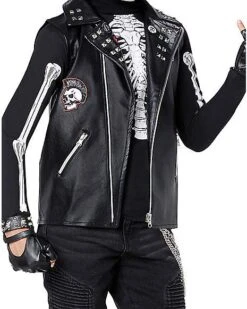 Kids Dark Rebel Punk Skeleton Costume -Chic Halloween Costumes 01552132 c