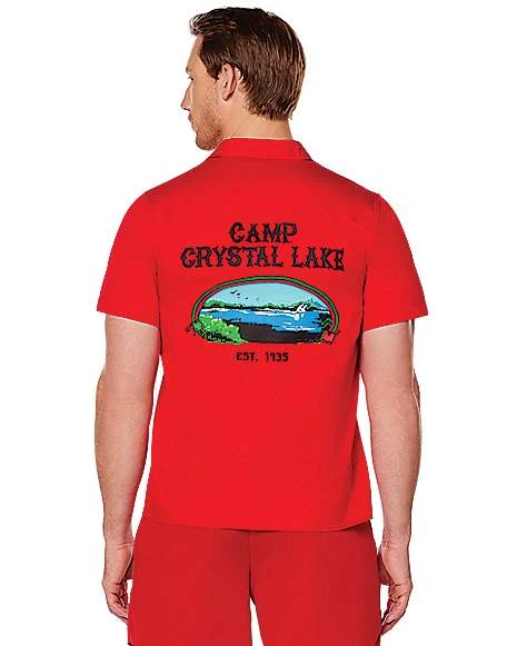 Adult Camp Crystal Lake Button Down Shirt - Friday The 13th 4 Adult Camp Crystal Lake Button Down Shirt - Friday The 13th - Image 2