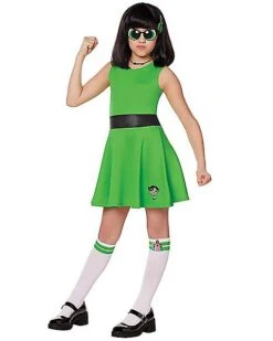 Chic Halloween Costumes 34 Kids Buttercup Dress Costume - The Powerpuff Girls