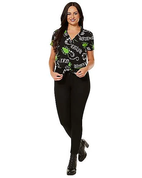 Beetlejuice Button Down Shirt 5 Beetlejuice Button Down Shirt - Image 3