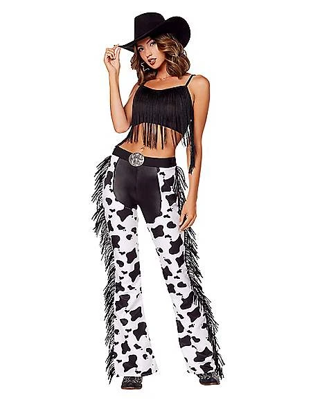 Adult Cow Print Chaps 3 Adult Cow Print Chaps